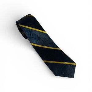 SEARS ROEBUCK Vintage Thin Navy/Green/Gold Striped Men's Tie